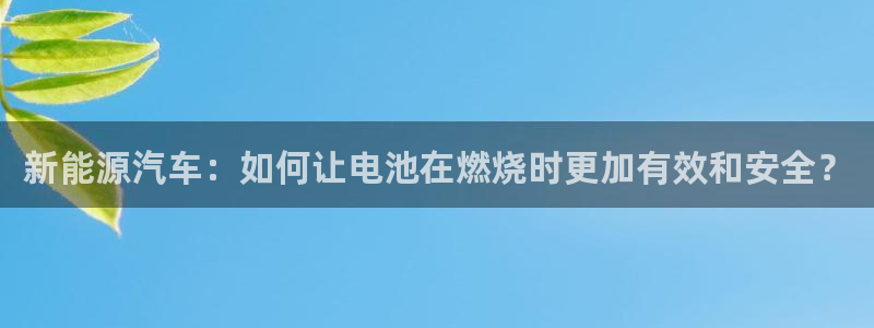 优发国际注册平台怎么样：新能源汽车：如何让电池在燃烧时更加有效和安全？