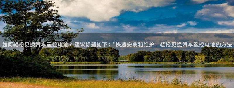 优发国际不出款怎么办：如何轻松更换汽车遥控电池？建议标题如下：\
